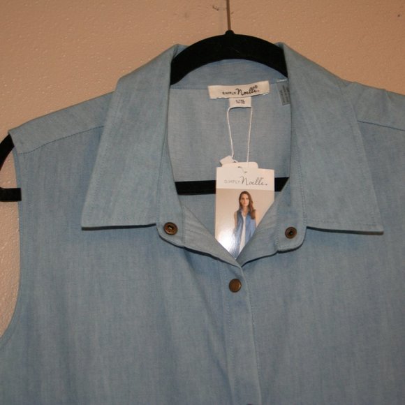 Simply Noelle size L/XL Convertible %100 Cotton Denim Midi Dress - Picture 3 of 6